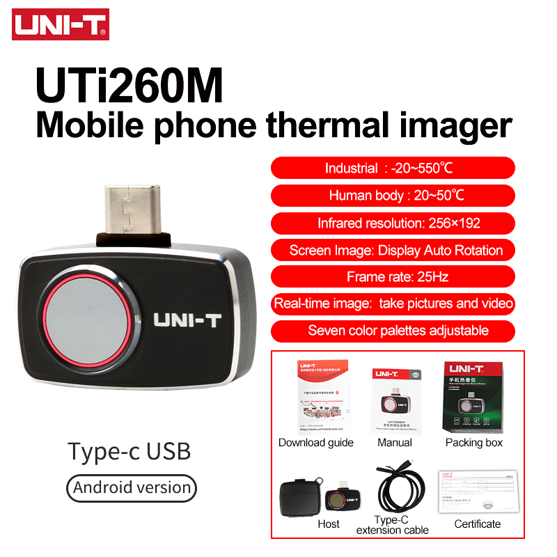 Thermal Imaging Camera 256X192 - UNI-T Thermal Imager For Mobile Phone