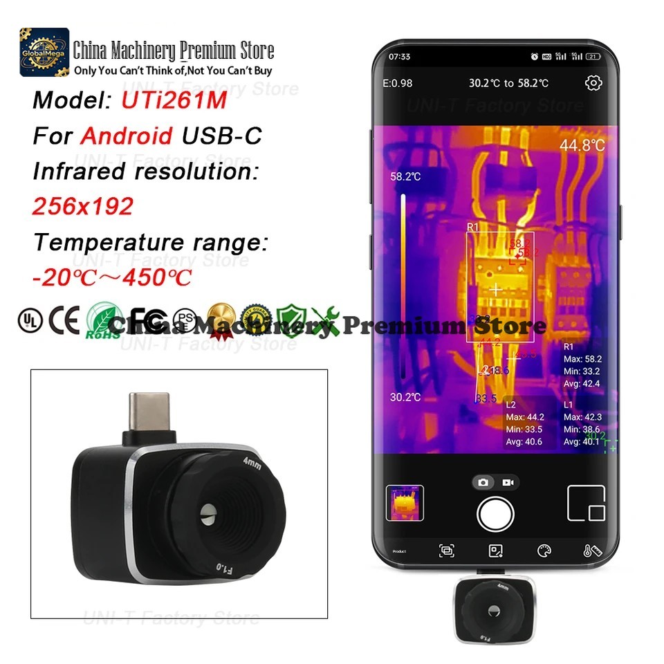 Thermal Imaging Camera 256X192 - UNI-T Infrared Thermal Imaging Camera UTi120Mobile