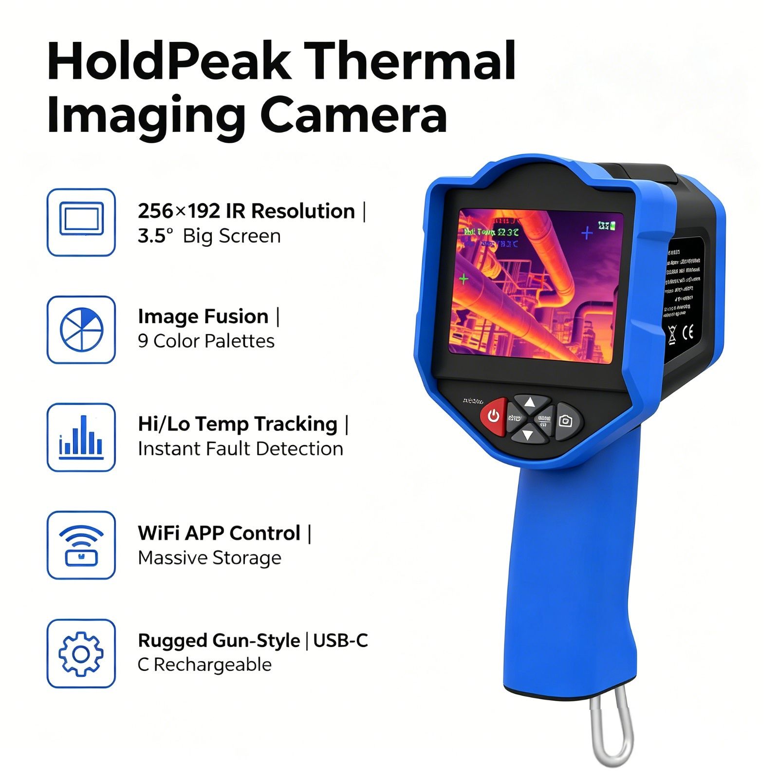 Thermal Imaging Camera 256X192 - HoldPeak Thermal Imaging Camera 256x192 IR